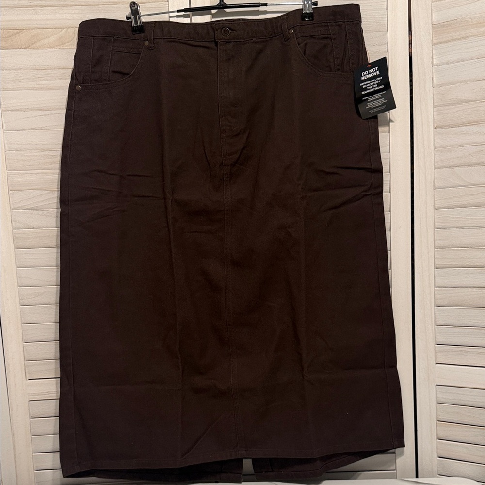 Chocolate Brown 100% Cotton Denim Skirt. 20W